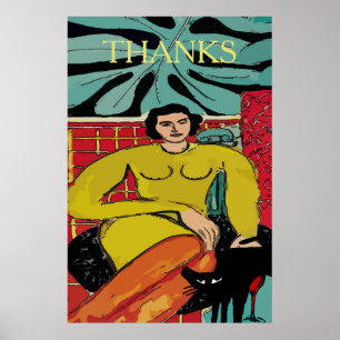 Nancy com Poster de Gato Negro