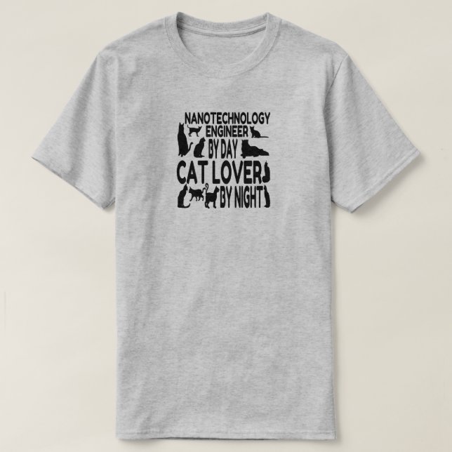 Nanotecnologia Engenheiro ama camiseta de gatos (Frente do Design)