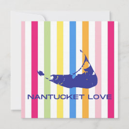 Nantucket Love Bright Bold Stripe FlatCard (vazio)