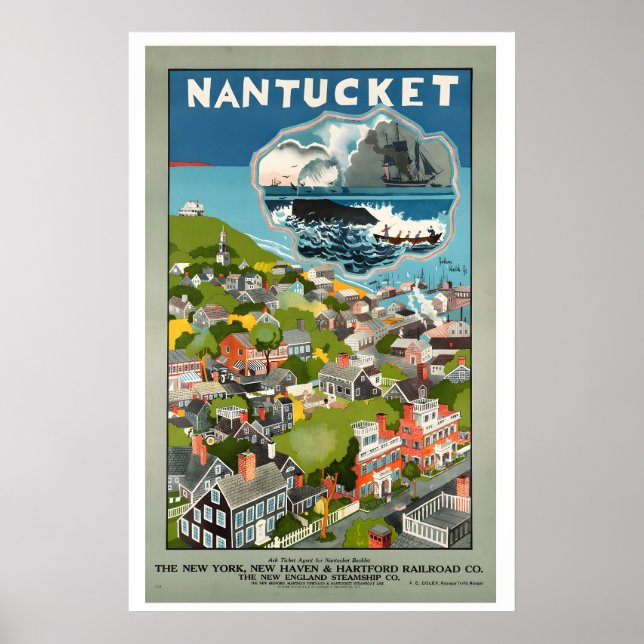 Nantucket Massachusetts Vintage Travel Poster (Frente)