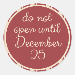 Não abra até 25 de dezembro com adesivos de Scareb