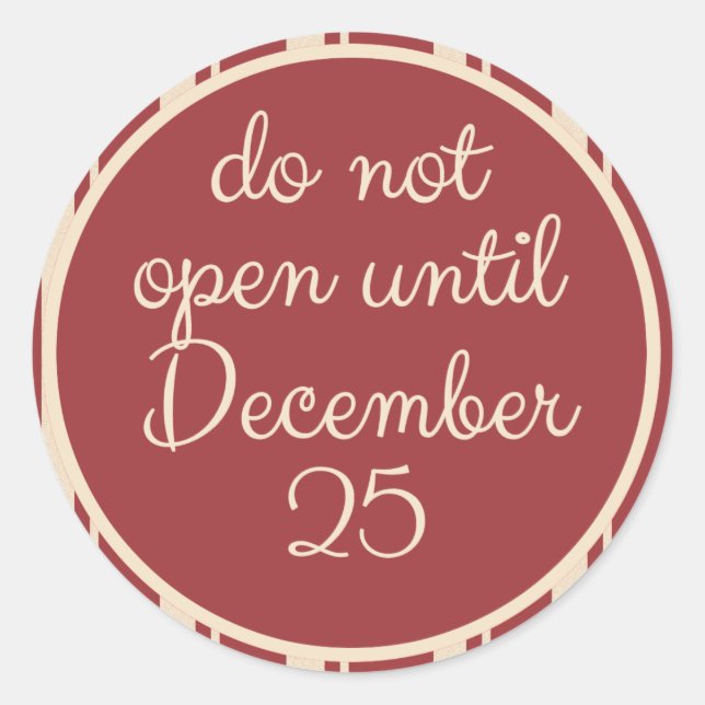 Não abra até 25 de dezembro com adesivos de Scareb (Frente)