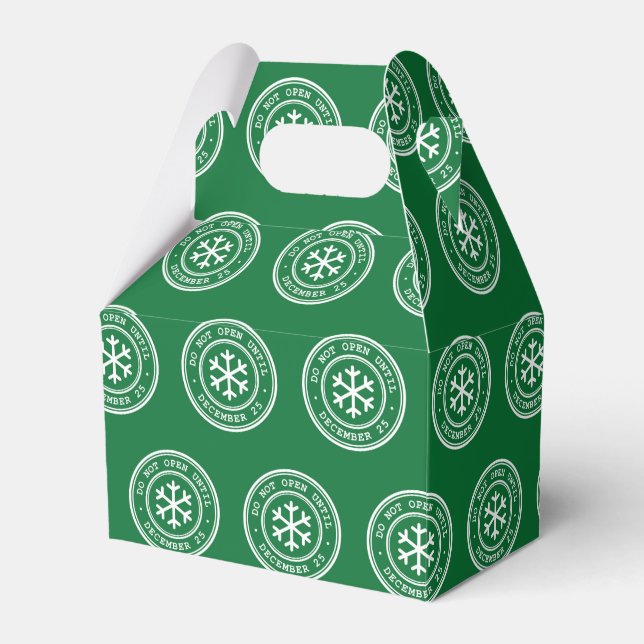 Não Abra Até Caixa de Favor de Natal Verde (Frente)