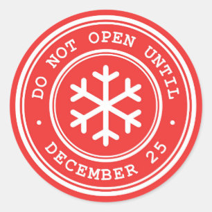 Não Abrir Até A Etiqueta De Presente De Natal Verm