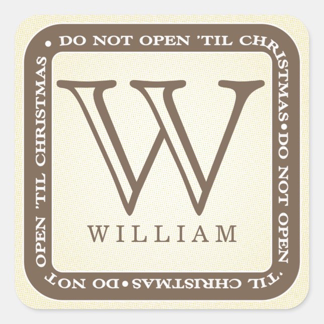 Não Abrir Até O Natal Personalizar O Adesivo De Pr (Frente)