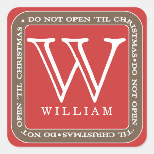 Não Abrir Até O Natal Personalizar O Adesivo De Pr