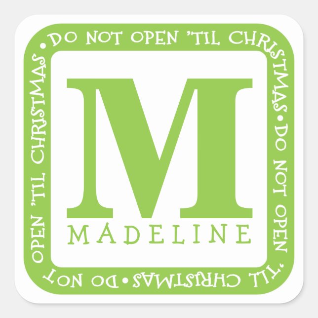 Não Abrir Até O Natal Personalizar O Adesivo De Pr (Frente)