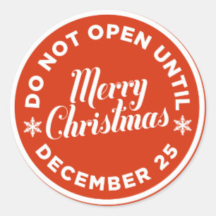 Não Abrir Até Os Adesivos De Presente De Natal