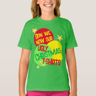 Não, agora, a camiseta de Natal feia do garoto