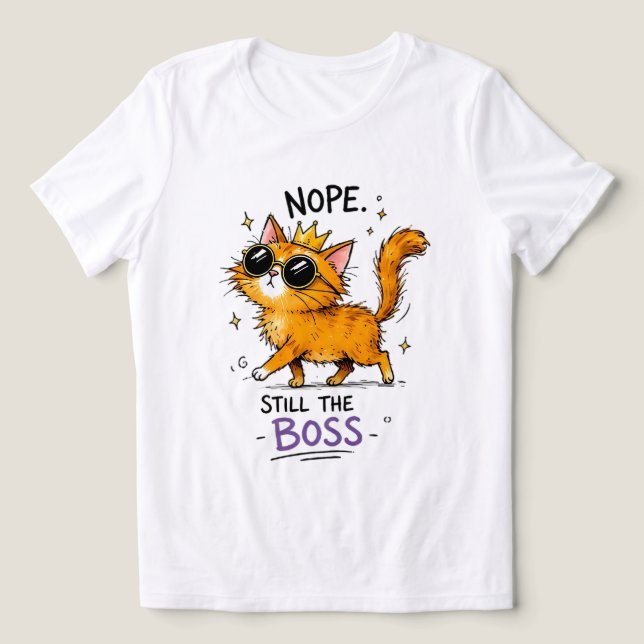 Não Ainda a Camiseta do Gato Chefe (Design frontal)
