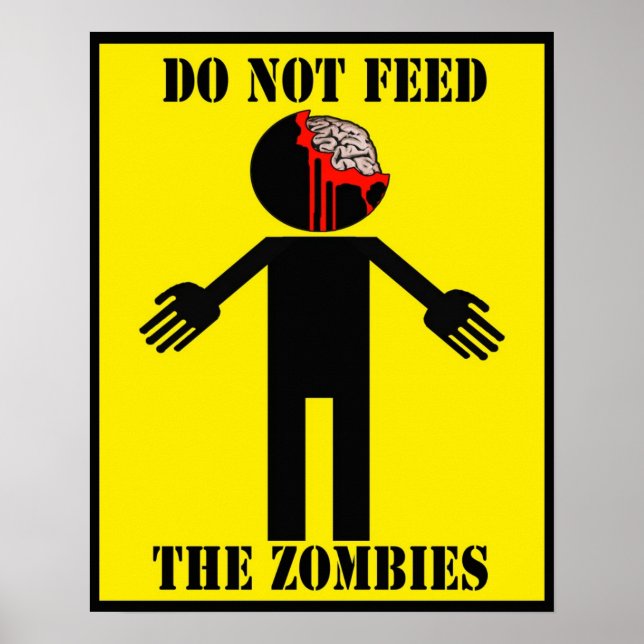 "NÃO ALIMENTE OS ZOMBIES", poster Angry Johnny (Frente)