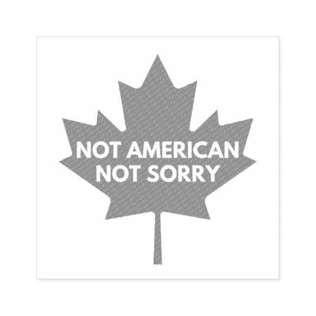 Não Americano, Não Desculpe Carimbo de Borracha (Impressão)