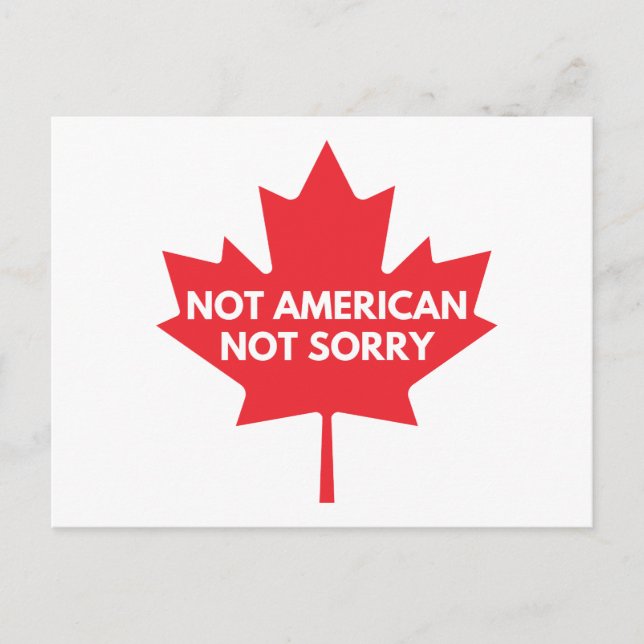 Não Americano, Não Desculpe Cartão Postal (Frente)