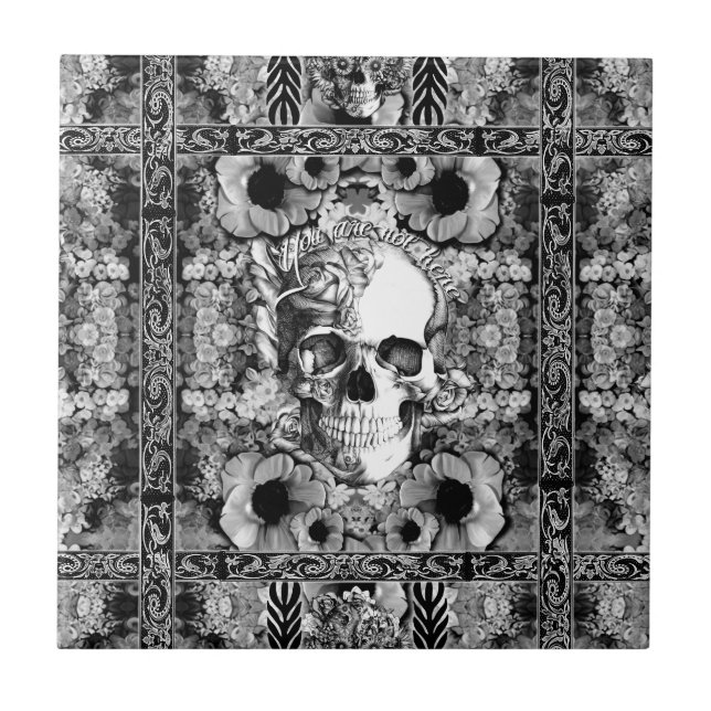 Não aqui, crânio ornamentado e teste padrão das (Frente)