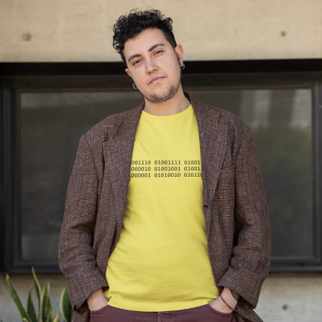 Não Binário na Camiseta de Código Binário (Criador carregado)