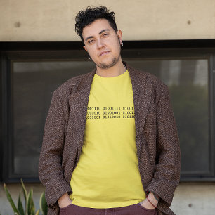 Não binário na camiseta do código binário