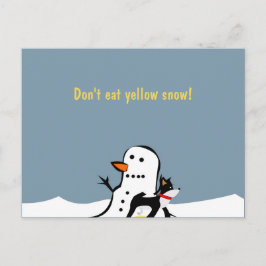 Não coma cartão postal amarelo de neve
