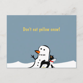 Não coma cartão postal amarelo de neve