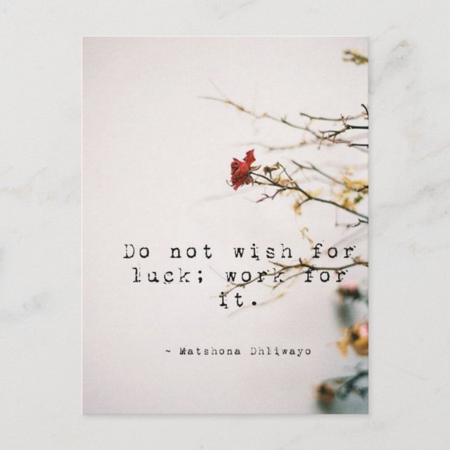 Não deseje um cartão postal inspirado para sorte (Frente)