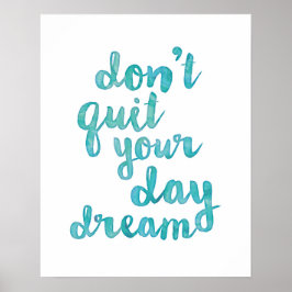 Não desistam da sua poster de sonho | aquarela azu