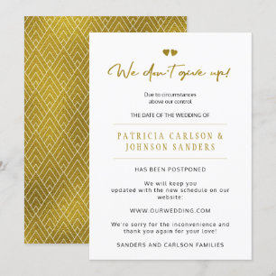 Não desistimos anúncio de casamento adiado