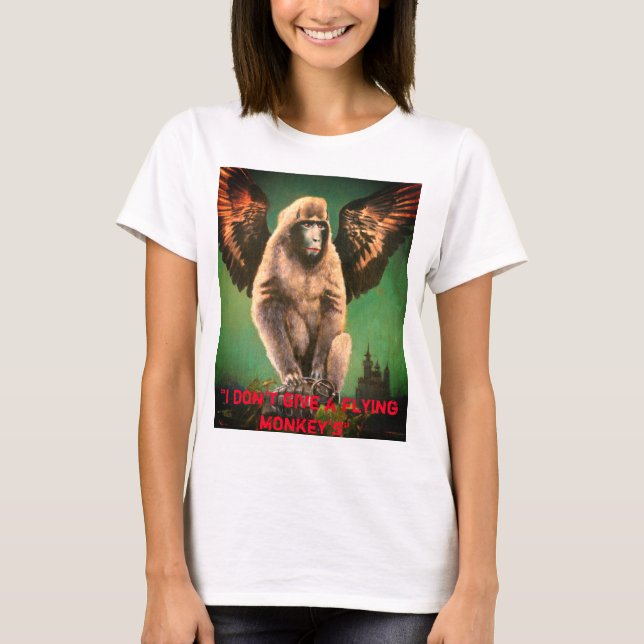 Não dou camiseta feminina a macaco voador (Frente)