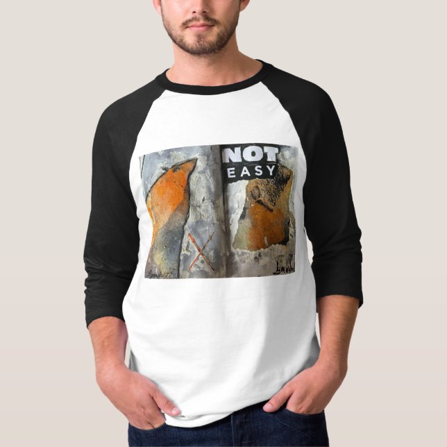 Não é fácil na manga longa da camisa de baseball (Frente)