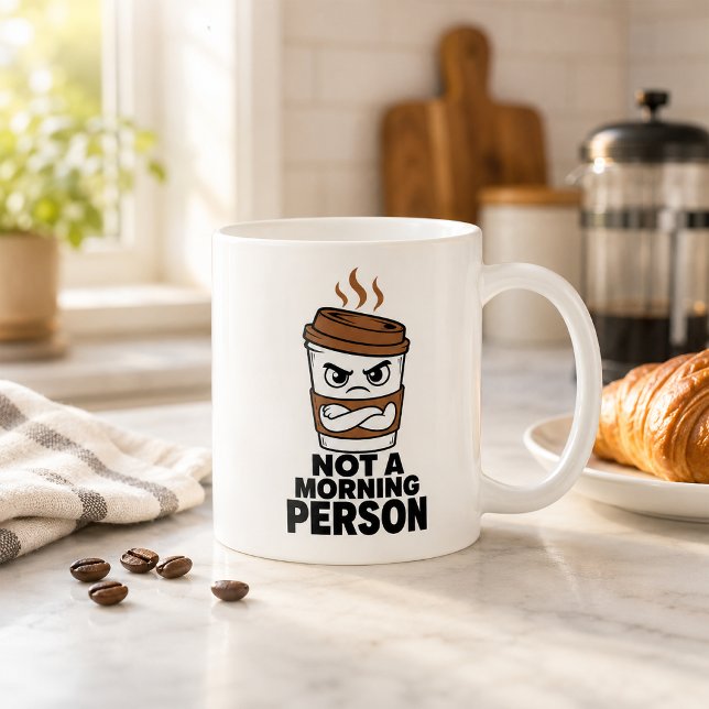 Não é uma Pessoa Matutina Caneca de Café Engraçada (Criador carregado)