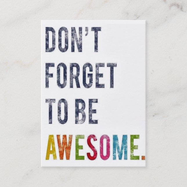 Não esqueça ser cartão de visita impressionante (Frente)