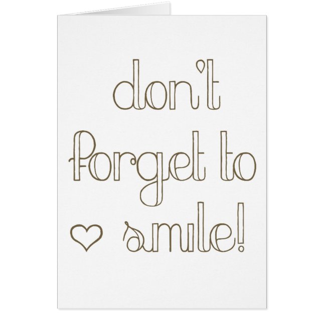 Não esqueça sorrir cartão da porta copos (Frente)