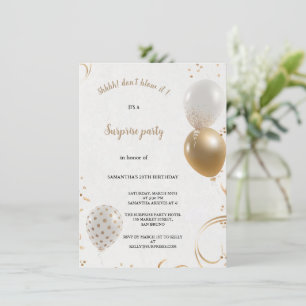 Não estrague o convite de aniversário Dourado e pr