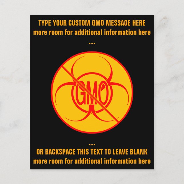 Não existem folhetos de OGM Bioperigosos Folhetos  (Frente)