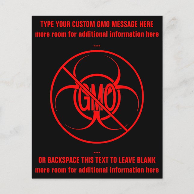 Não existem folhetos de OGM Bioperigosos Folhetos  (Frente)