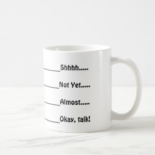 Não fale contudo caneca de café
