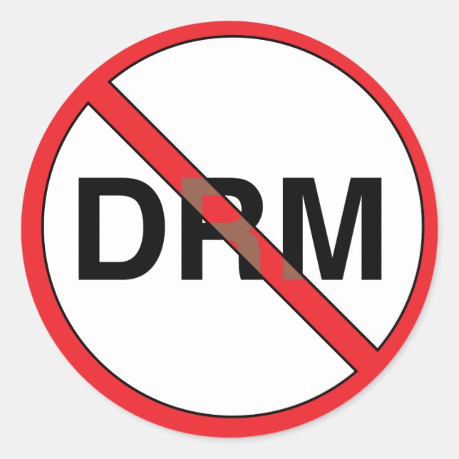 Não há adesivos DRM (Digital Right Management, ger (Frente)