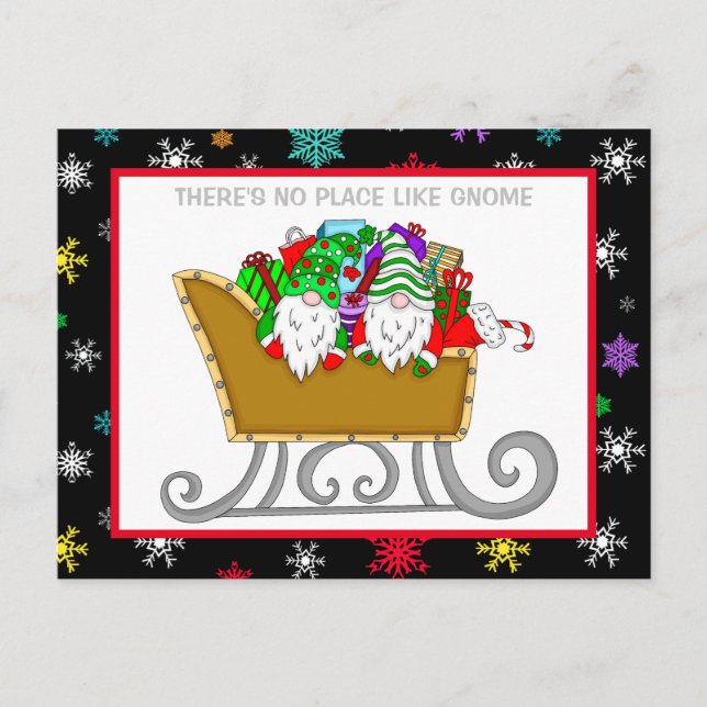 Não há lugar como Gnome, cartão de Natal (Frente)