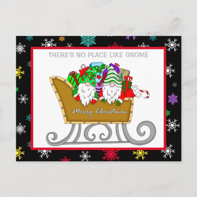 Não há lugar como Gnome, cartão de Natal (Frente)