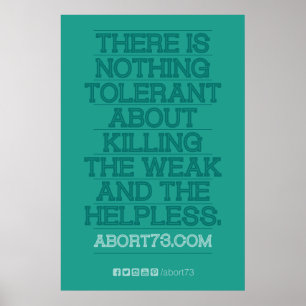 Não há nada tolerante… Poster (Abort73.com)