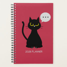 NÃO HOJE! Planejador de Gato Preto Mal-Humorado