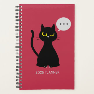 NÃO HOJE! Planejador de Gato Preto Mal-Humorado