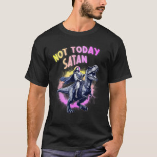 Não Hoje Satanás Camiseta de Humor Cristão Engraça