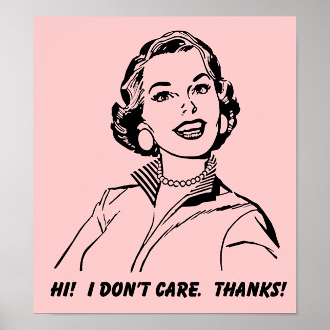 Não me importo! Obrigados! Sinal de Poster engraça (Frente)