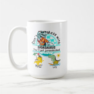 Não mexa com a caneca de café de verão do Dadasaur