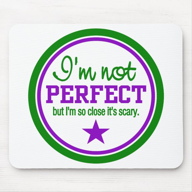 NÃO PERFEITO Mousepad - verde / roxo (Frente)