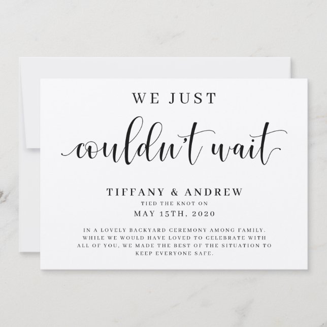 Não podíamos esperar o anúncio de casamento (Frente)