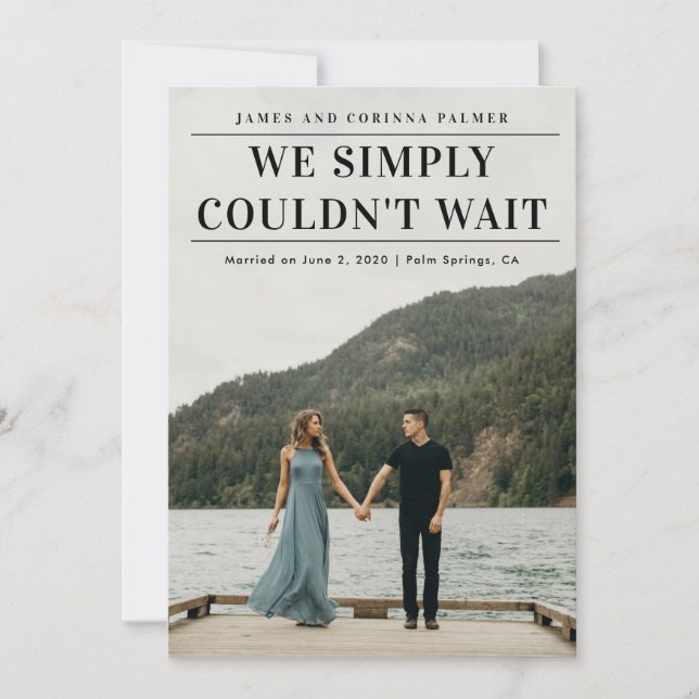 Não podíamos esperar o anúncio do casamento (Frente)