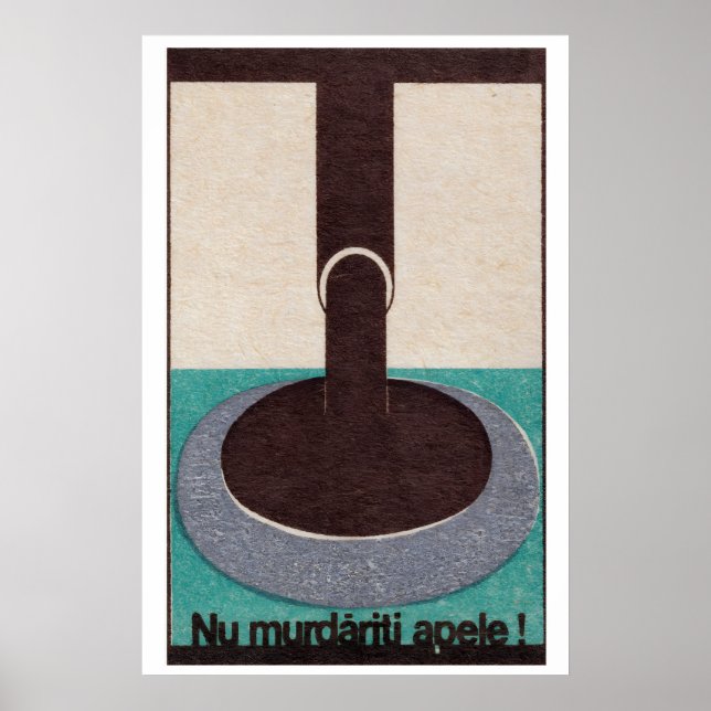 Não Polua a Água - Impressão Matchbox (Frente)