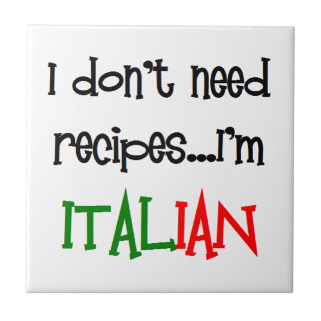 não preciso de receitas, sou italiano (Frente)