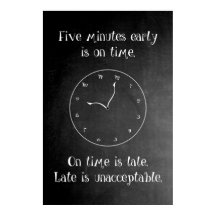 Não se atrase! Poster de sala de aula