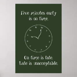 Não se atrase! Poster de sala de aula